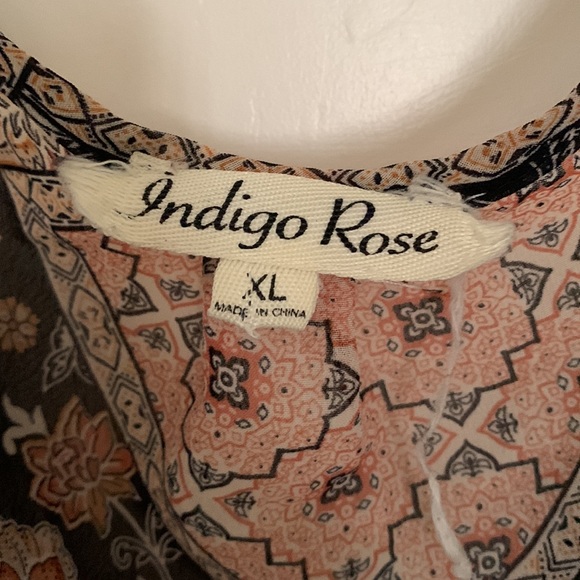 Indigo rose long sleeve sheer dress. Very flowy, plunging neckline. - Picture 2 of 5